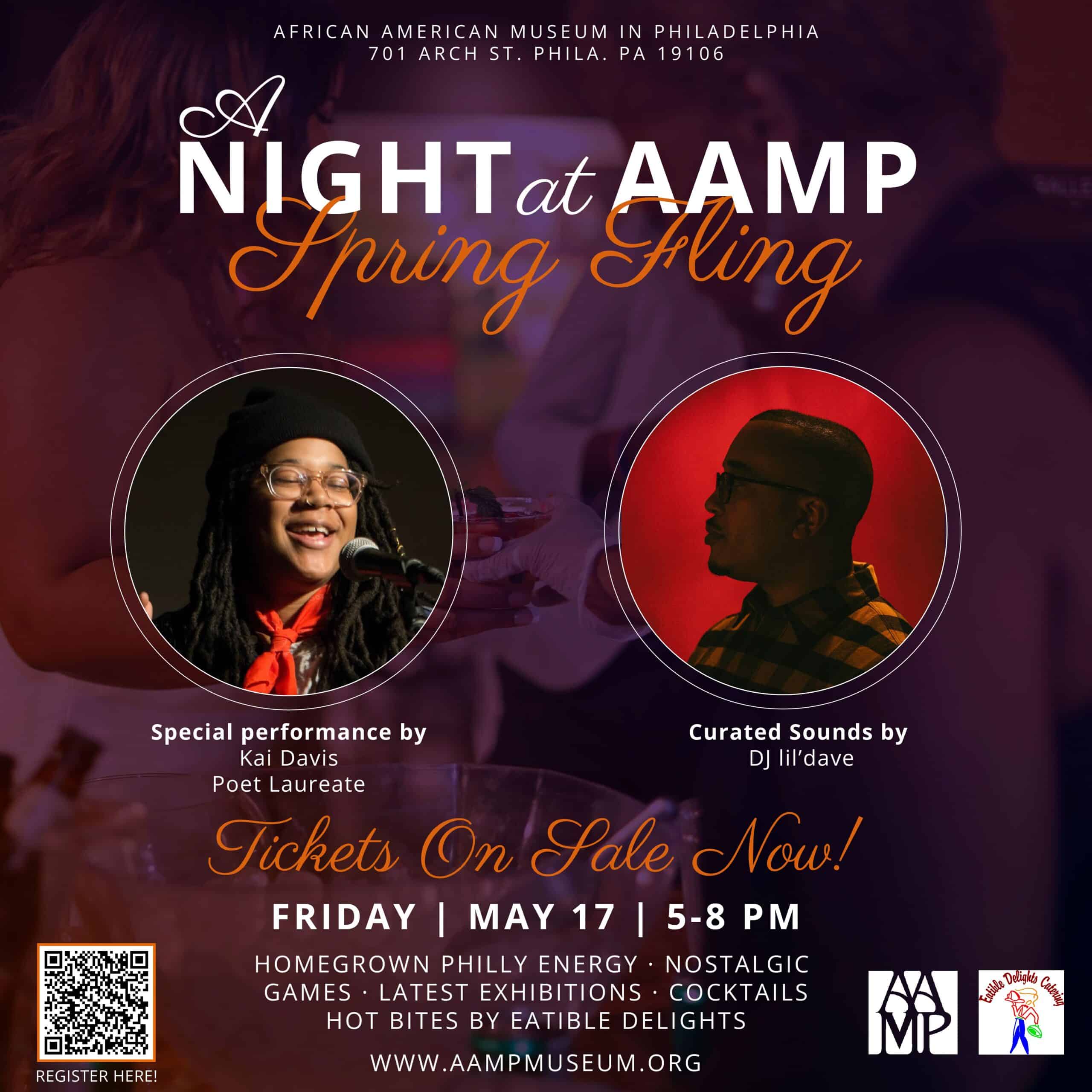 Flyer for the 'A Night at AAMP - Spring Fling' event.