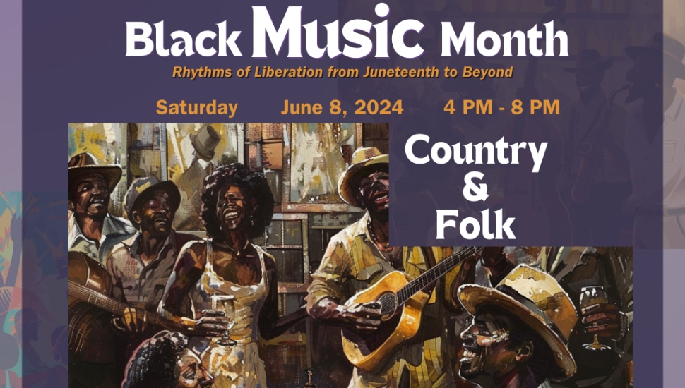 Graphic of Black Music Month event.