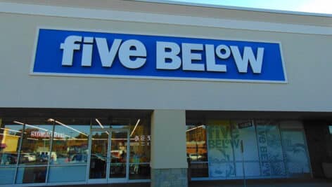 Five Below storefront.