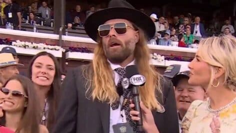 Jayson Werth speaking after his horse won the Belmont.