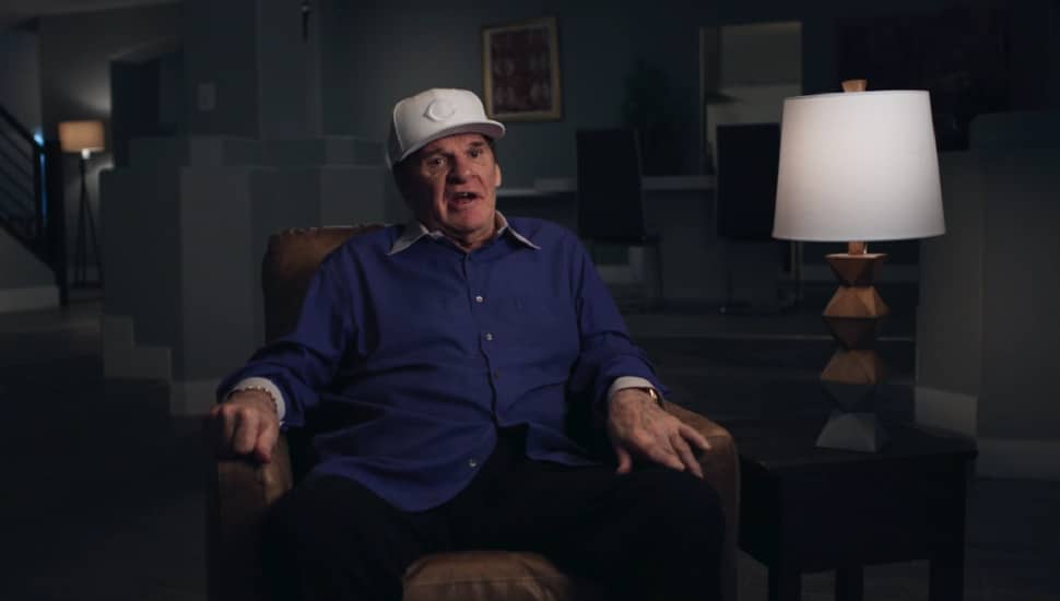 Pete Rose speaking in his home for new docuseries on his life and career.