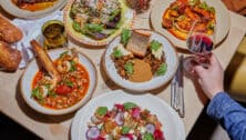 A table filled with dishes from Talula's Garden.