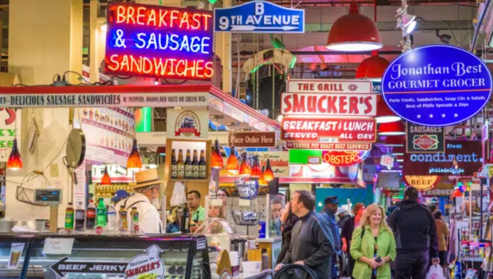 People inside Reading Terminal Market.