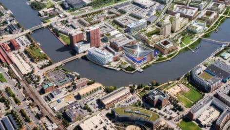 Rendering of proposed Sixers arena in Wilmington, Delaware.