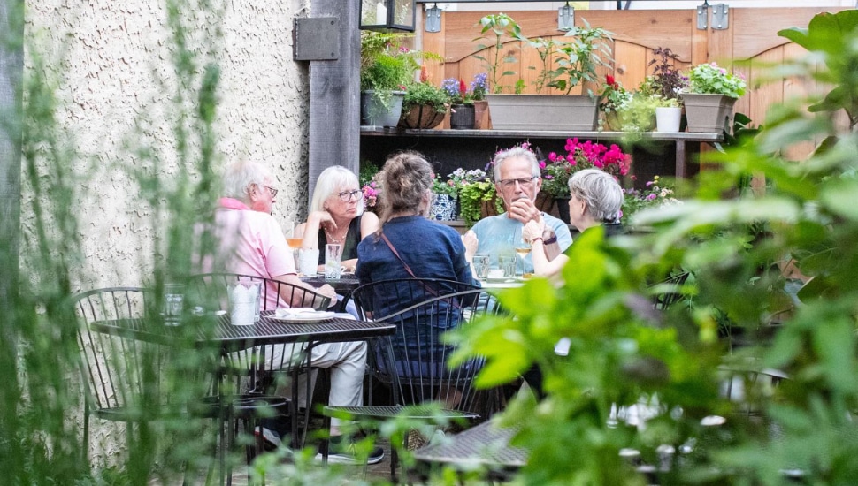 People enjoying outside of Southwark.