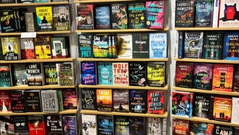 Books inside Barnes and Noble Center City store.