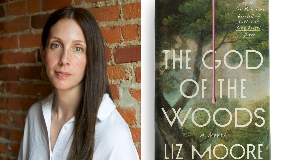 Liz Moore (left) and a copy of her new novel (right).