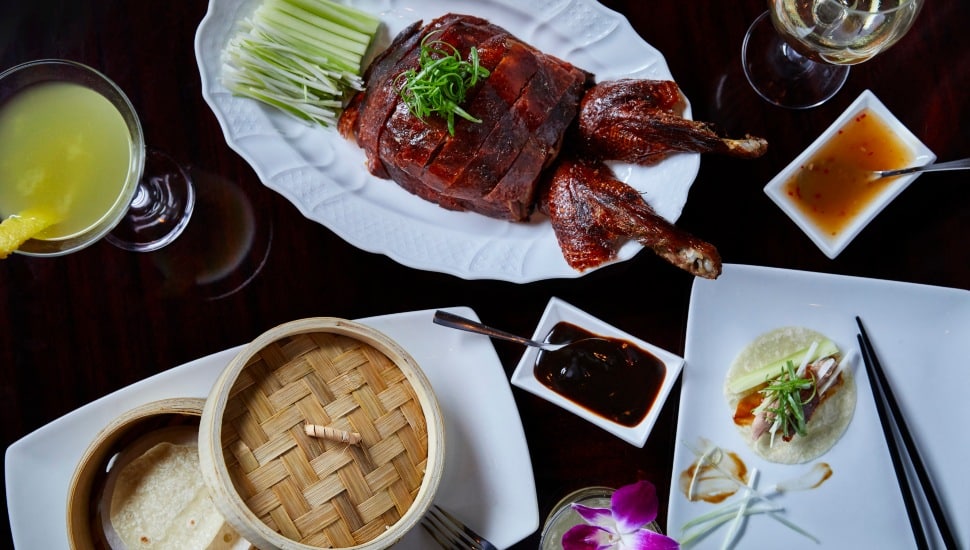 A table of food from Buddakan.