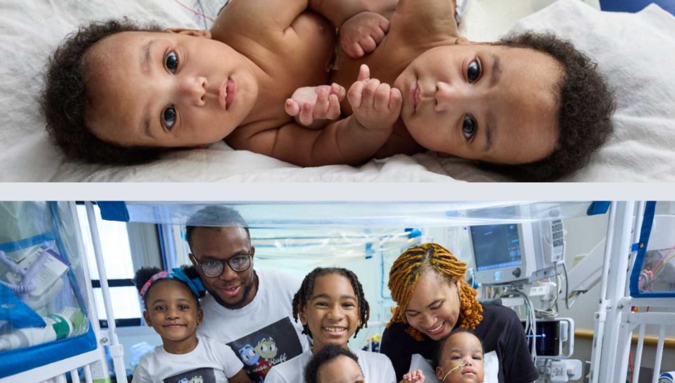 Amari and Javar Ruffin with their family.