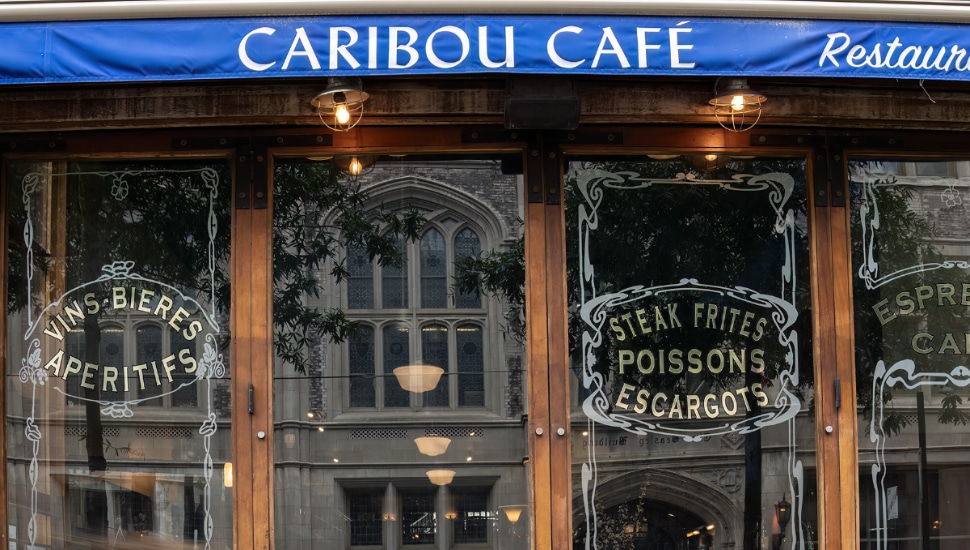 Caribou Cafe storefront.