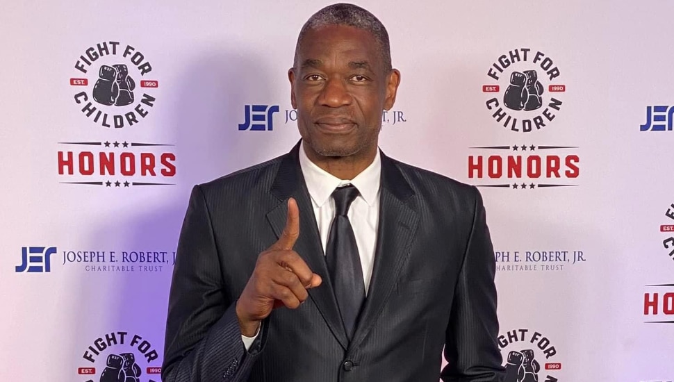 Dikembe Mutombo with infamous finger wag.