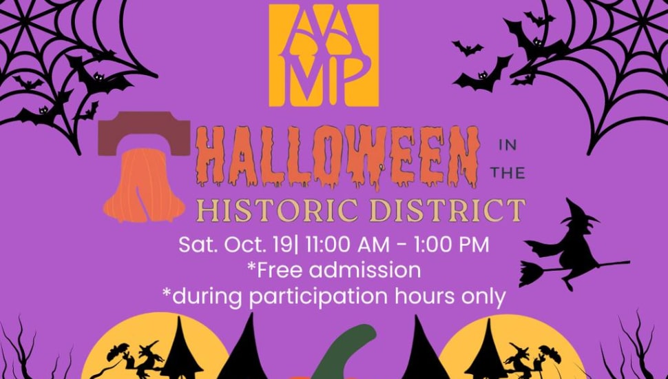 "Halloween in the Historic District" event graphic.