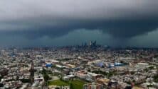 Philadelphia Skyline in a storm.