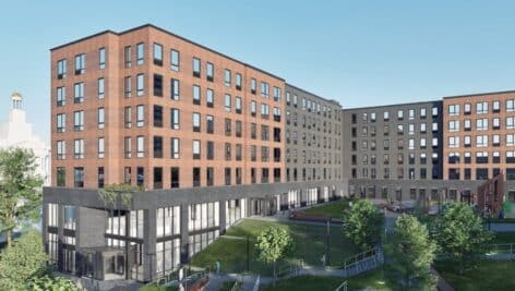 Rendering of one of three buildings as part of new West Philadelphia development.