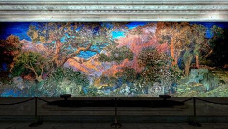 Tiffany Mosaic artwork in building lobby