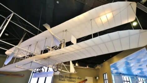 A plane inside The Franklin Institute.