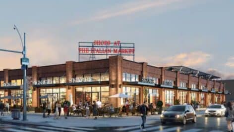 Rendering of new Italian Market retail project, titled "Shops at The Italian Market."