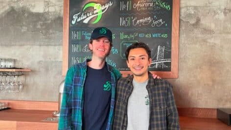 Nick Mata (left) and Sean McGuire (right), owners of Future Days Beer Co.