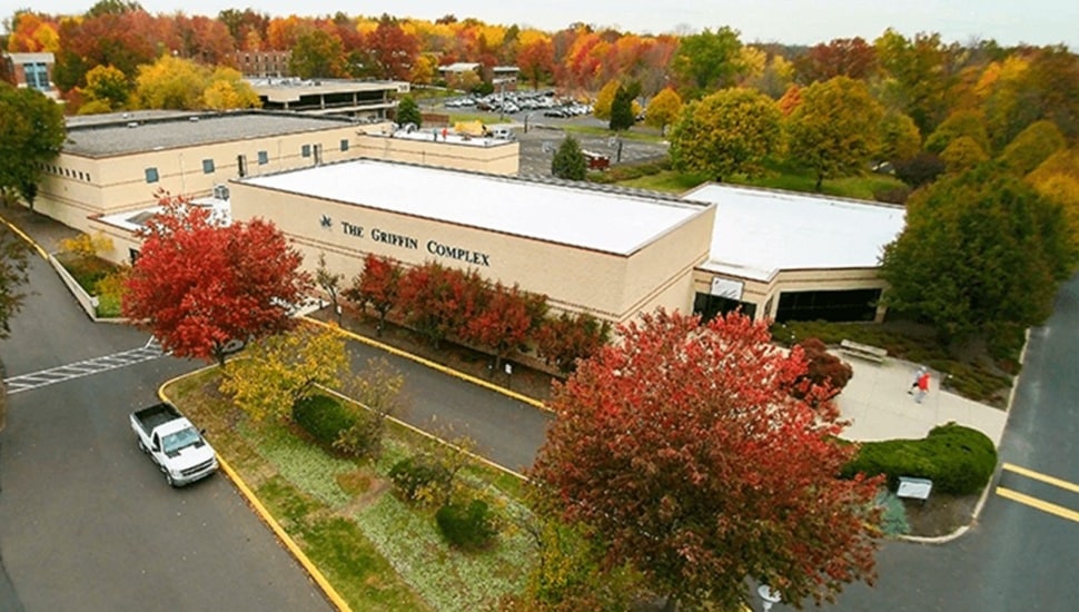 Exterior view of athletic complex.