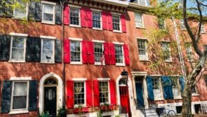 Row of homes in Old City, Philadelphia.