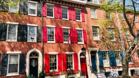 Row of homes in Old City, Philadelphia.