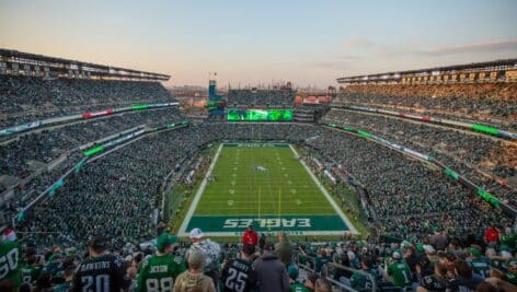 Eagles fans inside Lincoln Financial Field in Philadelphia.