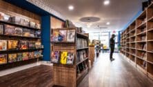 Interior of Multiverse, book store in Chestnut Hill.