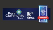 Graphic with Penn Community Bank logo and Newsweek logo depicting how the Bank has been named one of America’s Best Regional Banks for 2025 by Newsweek and Plant-A Insights Group.