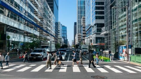 People walking.