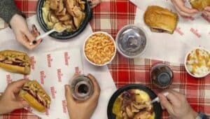 A table full of Wawa food.