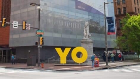 Outside the Weitzman National Museum of American Jewish History.