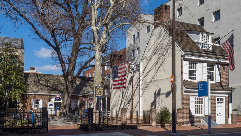 Exterior of the Betsy Ross House in Philadelphia.