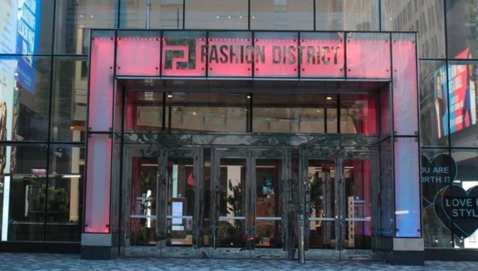 Exterior of the Fashion District.