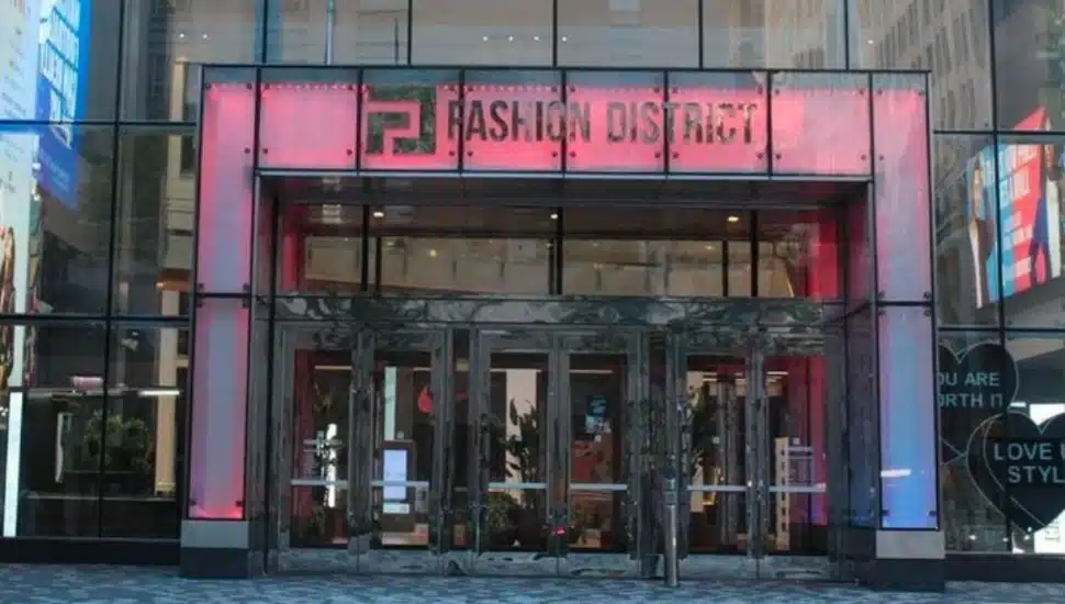 Exterior of the Fashion District.