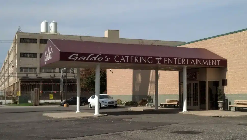Exterior of the recently-closed Galdo's Catering & Entertainment.