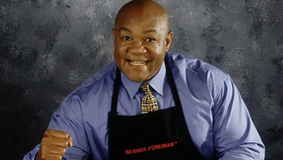George Foreman with the grill in a promo photo.