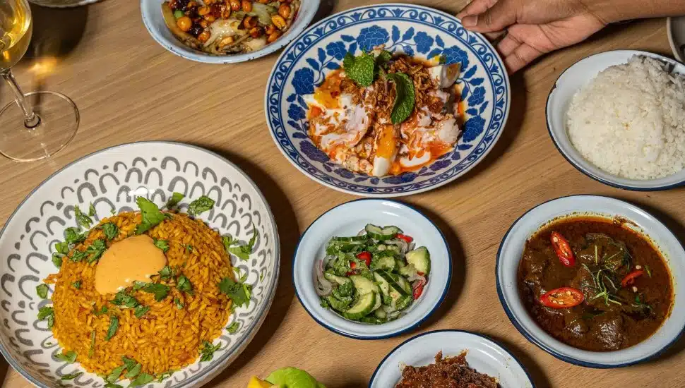 A table filled with food from Kalaya.