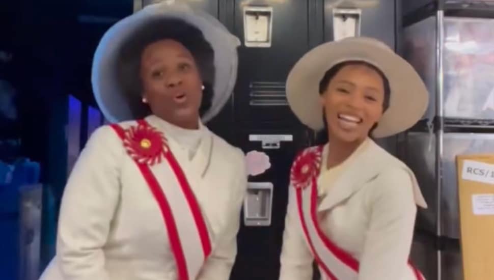 Laila Erica Drew (right) with Anastacia McCleskey (left).