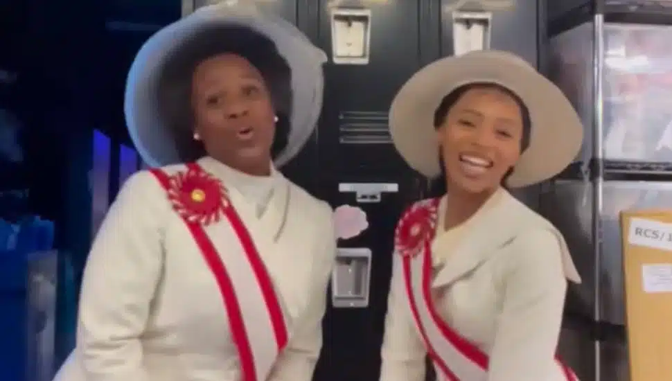 Laila Erica Drew (right) with Anastacia McCleskey (left).