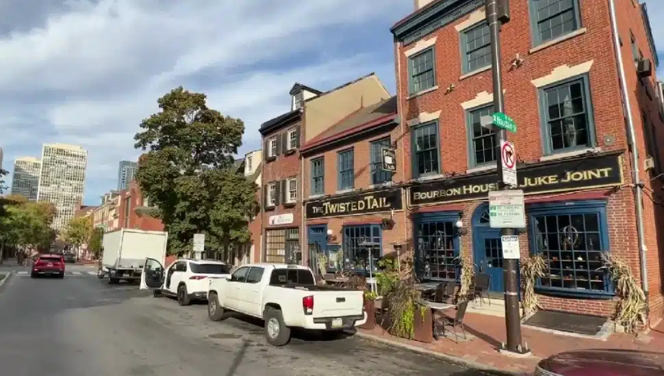 The streets and retail shops of Society Hill.