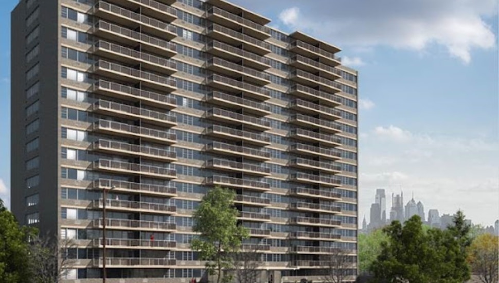 Exterior of the Dane apartment tower.
