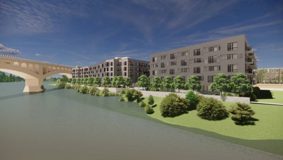 Rendering of Venice Island on Manayunk's Main Street.