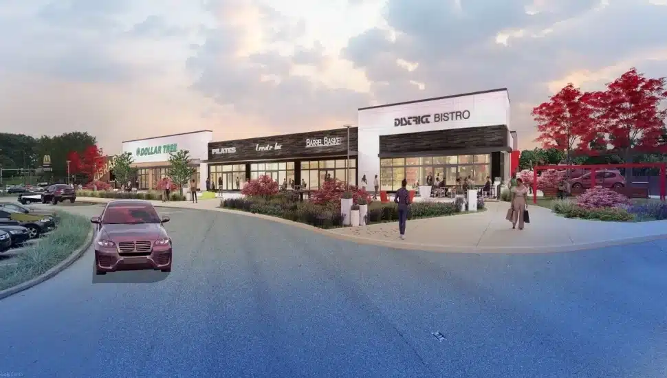 Rendering of renovated and reimagined Andorra Shopping Center.