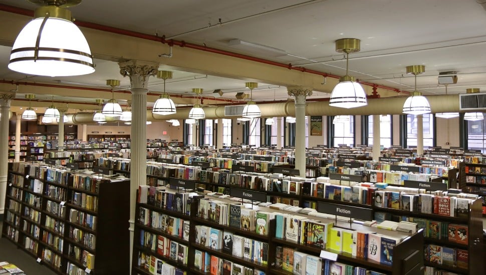 Overlooking the fiction section in Barnes & Noble.