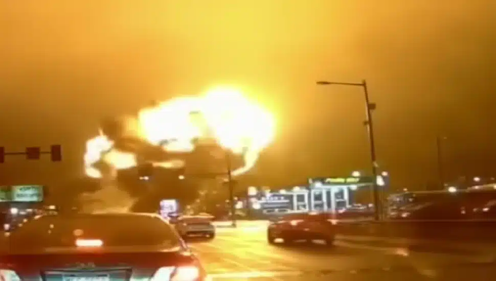 A cloud of fire and smoke from the Northeast Philly plane crash.