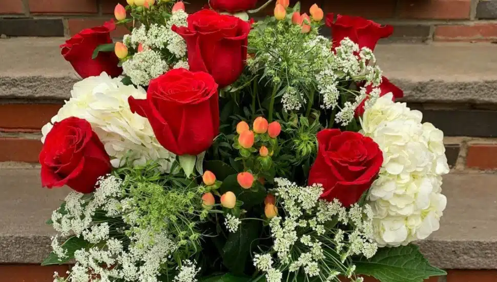 A bouquet of flowers.