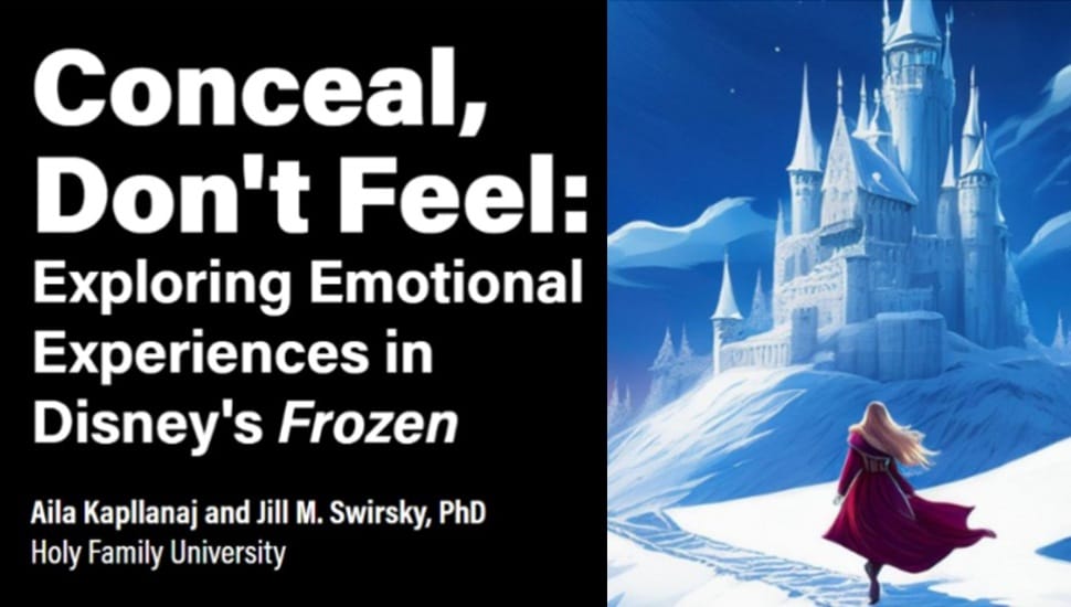 Graphic promoting study on psychology of Disney's Frozen.