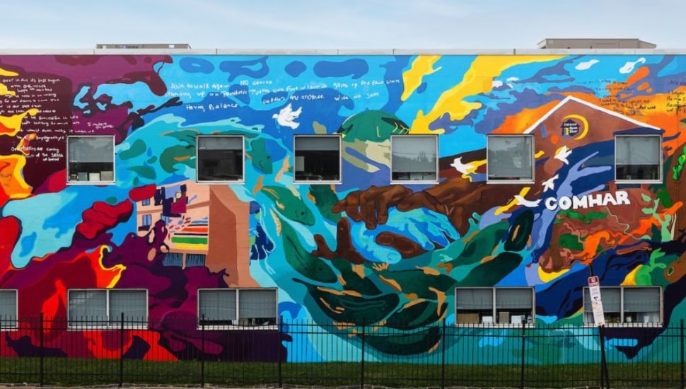 "The Path Through Connection" mural by Marisol de la Garza.