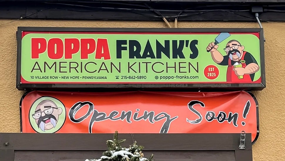 Poppa Frank's American Kitchen and 'opening soon' signs.