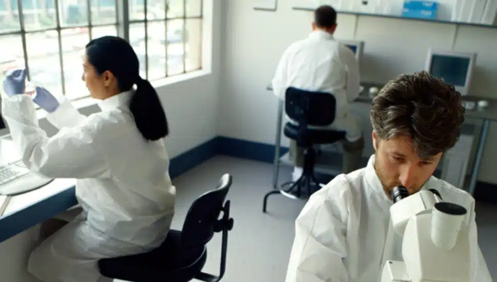 Researchers in a lab.